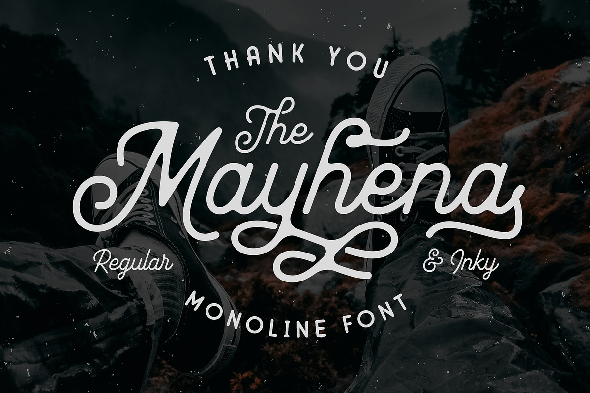 Mayhena Monoline Font, a Script Font by Arterfak Project (Photo 12 of 12)