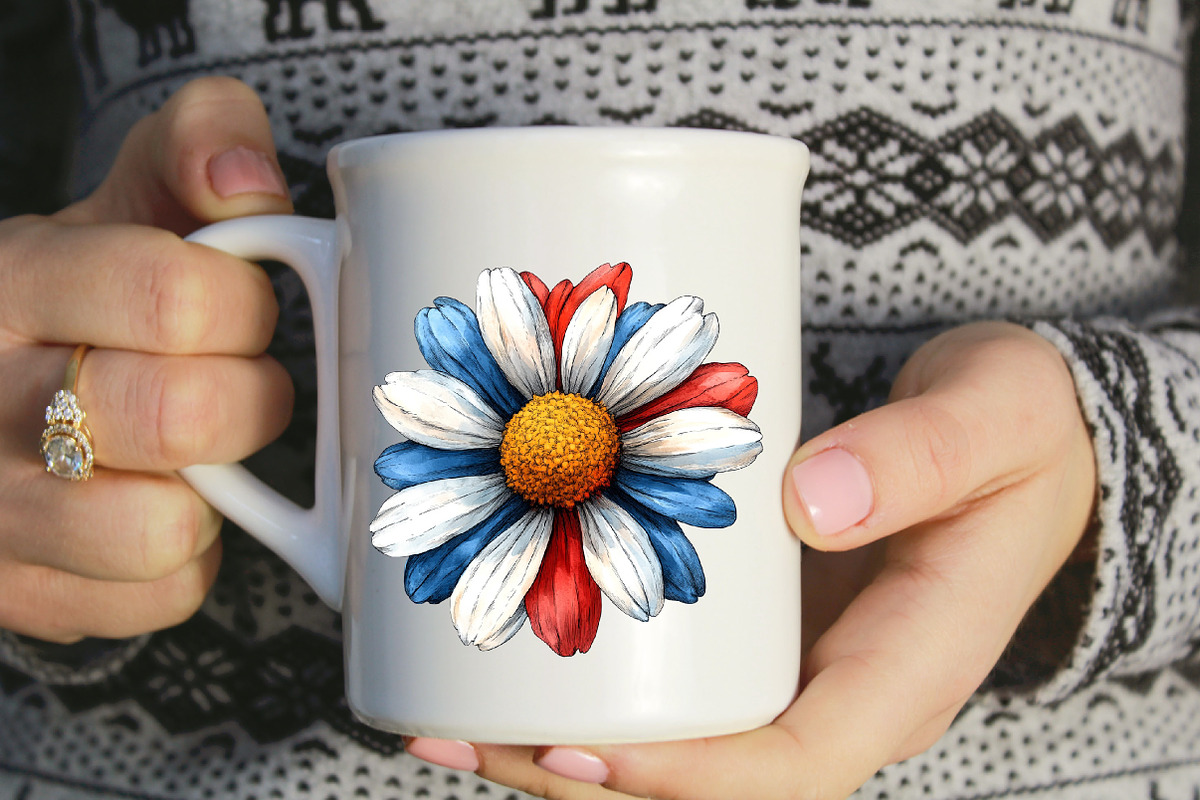 American Flag Daisy Flower 4th of, an Illustration by Designworld (Photo 8 of 9)