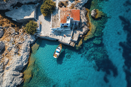 Breathtaking aerial view of Cyclades, a Photo by Iftikhar Alam