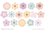 Pastel Flower Clipart & Vectors, an Illustration by Amanda Ilkov (Thumbnail 3 of 4)
