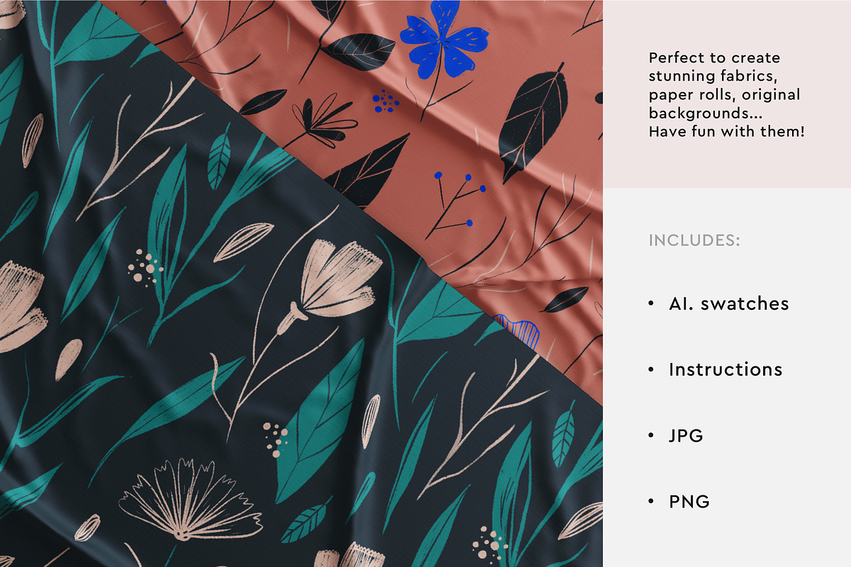 Floral Seamless Patterns, a Pattern Graphic by Marinastu (Photo 4 of 10)