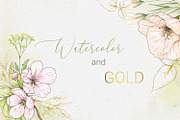 Watercolor and GOLD nature, an Illustration by HmarkaShop (Thumbnail 1 of 4)