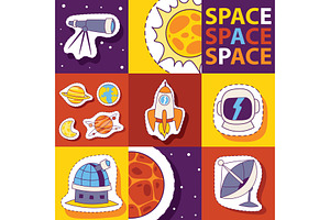 Space Equipment Vector Illustration