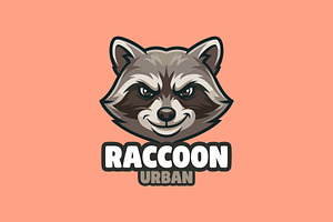 Raccoon Mascot Cartoon Logo