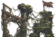 Fantasy Lost Civilization Stone 2d, a Decorative Illustration by 3D assets for your awesom (Thumbnail 2 of 3)