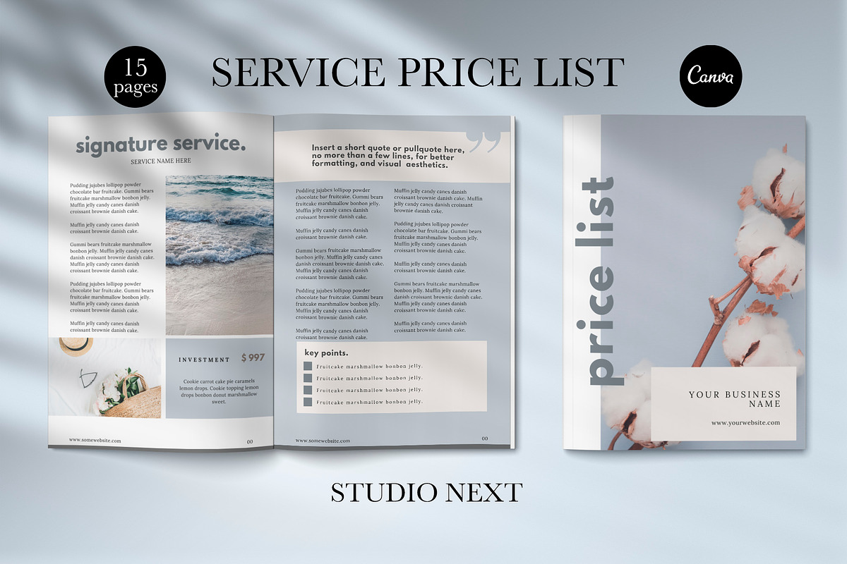 Price List Canva Template | SOPHIA, a Brochure Template by Studio Next (Photo 1 of 8)
