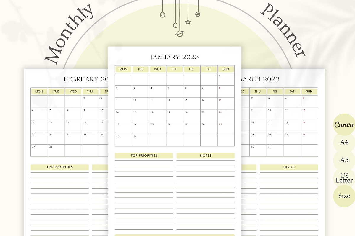 Monthly Planner, a Stationery Template by CreativeBundlex (Photo 1 of 4)
