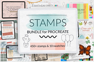 Stamp brushes bundle for Procreate