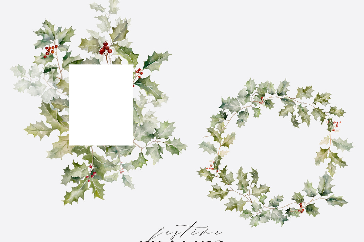 FLORAL WINTER BOX Watercolor Bundle, a Seasonal Illustration by Muse Artist (Photo 48 of 95)