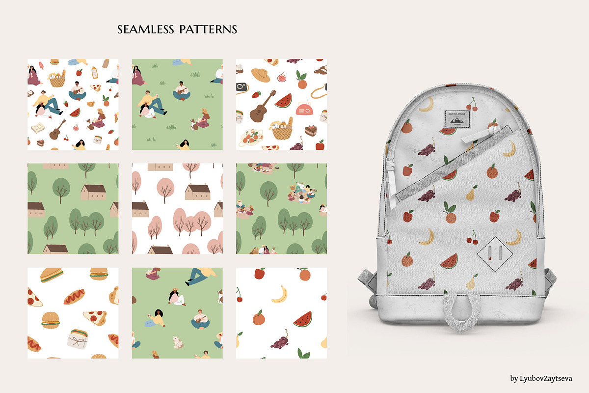 Summer picnic clipart | svg, png, ai, a Person Illustration by LyubovZaytseva (Photo 9 of 14)
