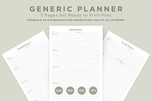 Generic Planning Pages Set V-12