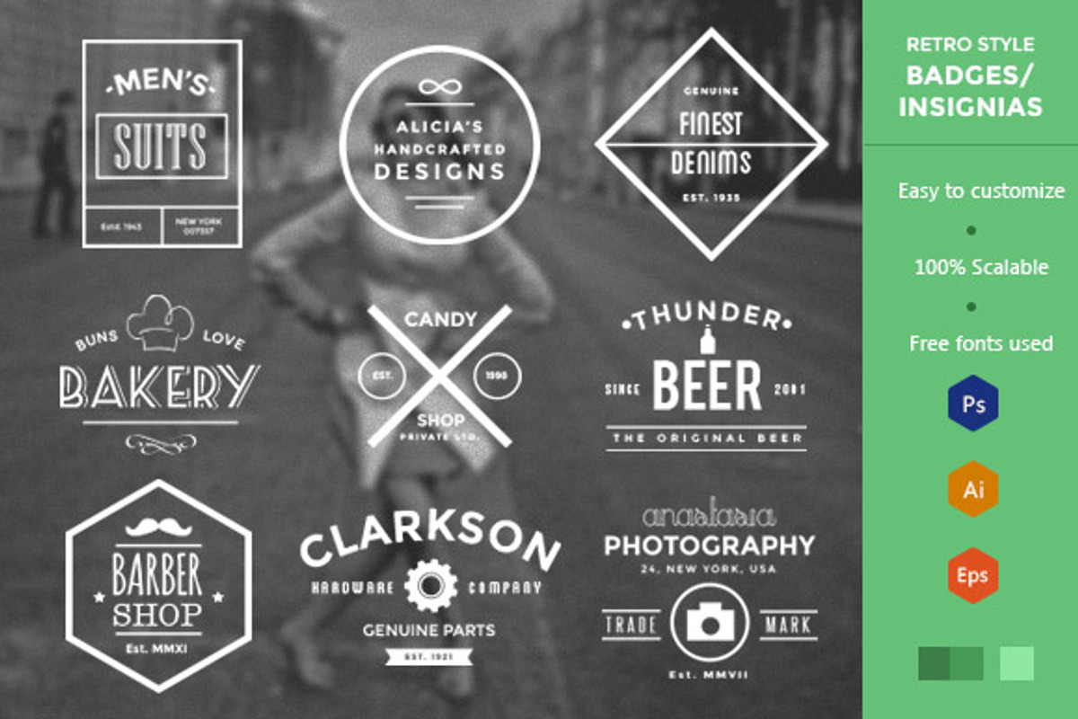 Retro Style Badges & Insignias
