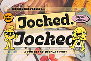 Jocked - Fun Retro Display Font, a Font by Glyphminds Studios (Thumbnail 1 of 13)