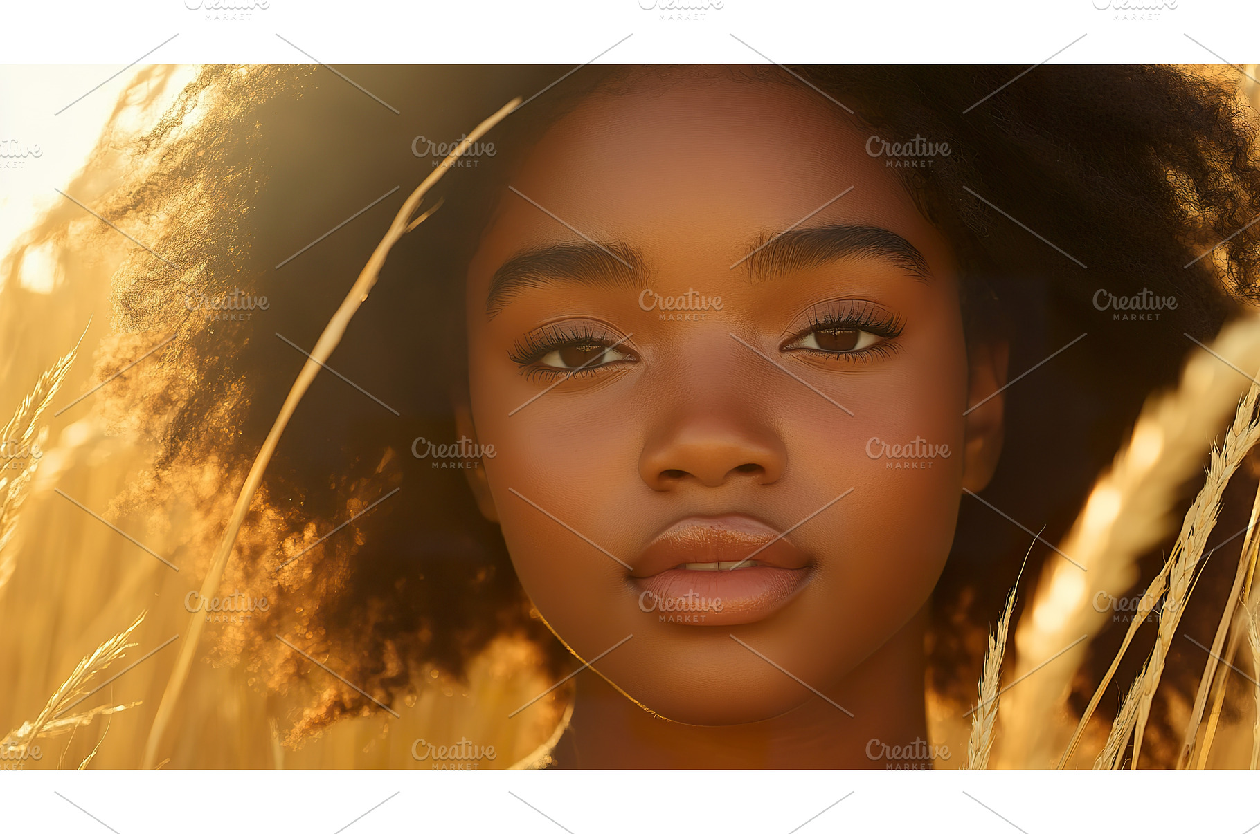 Young african female in sunlit field, a Beauty & Fashion Photo by Lermont51
