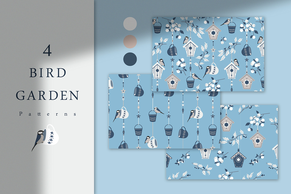 Bird Garden - Seamless Patterns, a Pattern Graphic by Pretty Meerkat (Photo 1 of 5)