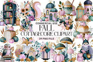 Fall Cottagecore Clipart Set, a Seasonal Illustration by Daily.Designs