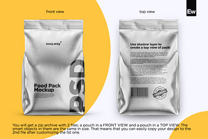 Metallic Food/Snack Bag PSD Mockups