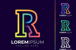 Initial letter r logo design