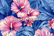 SUMMER FLOWERS SEAMLESS PATTERN, a Pattern Graphic by UniqueMe (Thumbnail 7 of 11)
