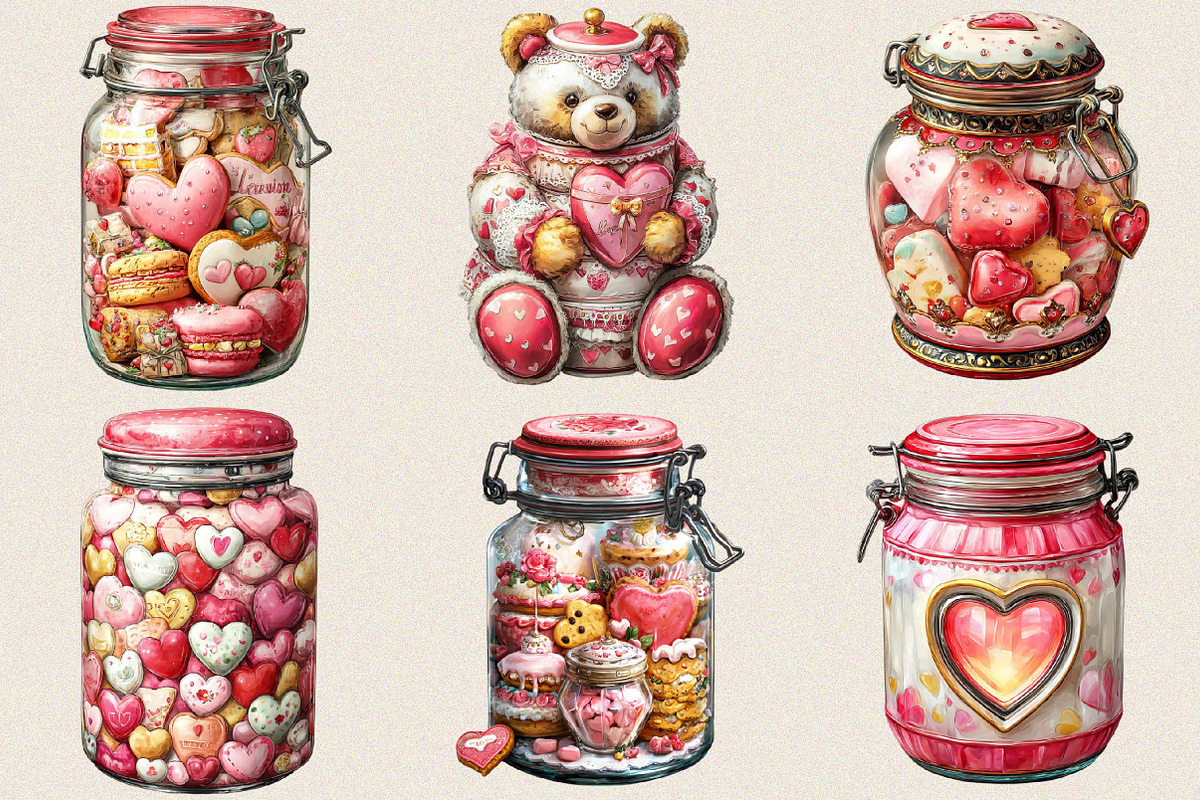 Valentine Clipart Cookie Jar, an Illustration by SVGArt (Photo 8 of 8)