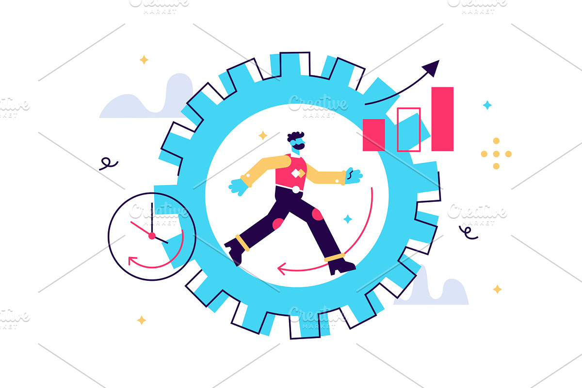 Productivity vector illustration, a Person Illustration by marcovector