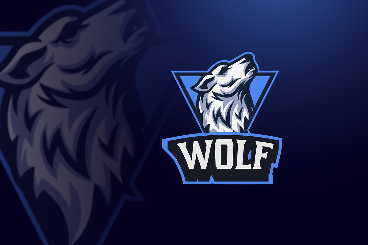 Wolf Mascot Logo E-Sport, a Branding & Logo Template by Agung_cs