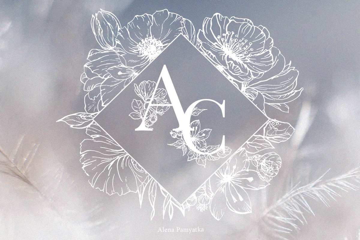 Gold floral alphabet/monograms, an Illustration by Pamyatka Shop (Photo 8 of 12)