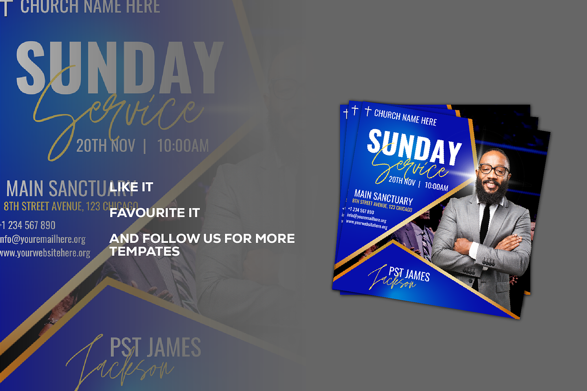 Church Flyer Canva Template, a Social Media Template by Sipi_Graphics (Photo 3 of 3)