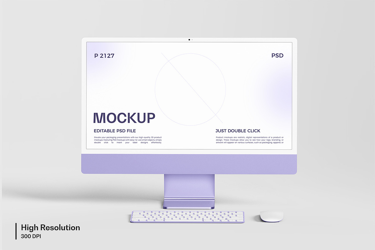 New iMac 24 Desktop Mockup, a Mac Mockup by RamStudio2 (Photo 15 of 16)