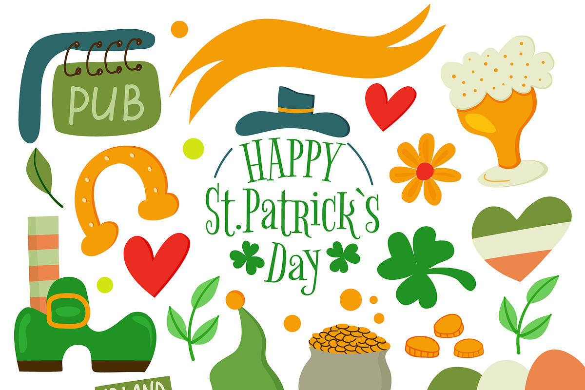 St. Patricks Day set design elements, a Seasonal Illustration by Idressart (Photo 1 of 11)