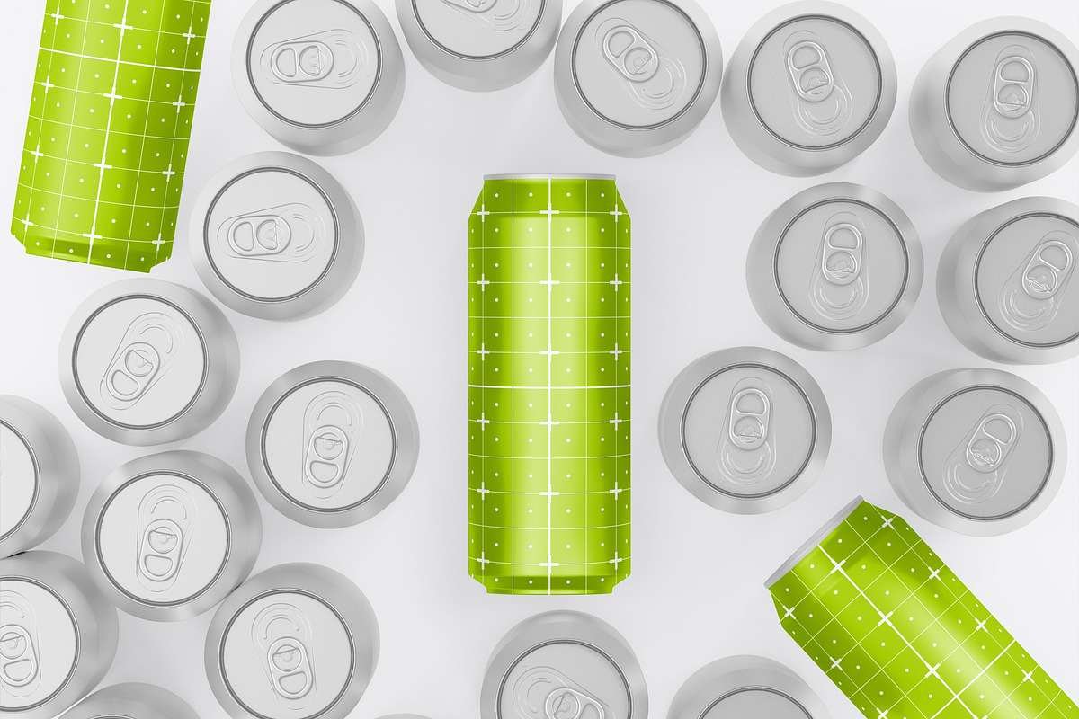 Set Metallic Cans Mockup, a Product Mockup by OneVectorStock (Photo 2 of 10)