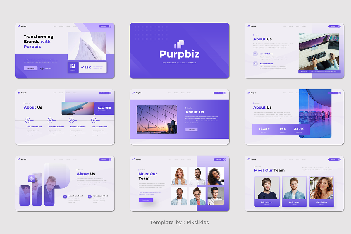 Purple Business Keynote, a Presentation Template by Pixslides (Photo 2 of 8)