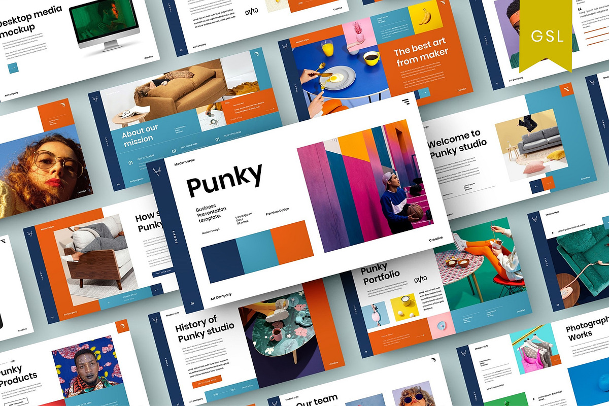 Punky - Business Google Slide Templa, a Presentation Template by Dens Creative Studio (Photo 1 of 6)