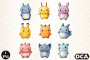 Kawaii Animal Pack PNG, an Animal Illustration by DreamCafeArt (Thumbnail 1 of 6)