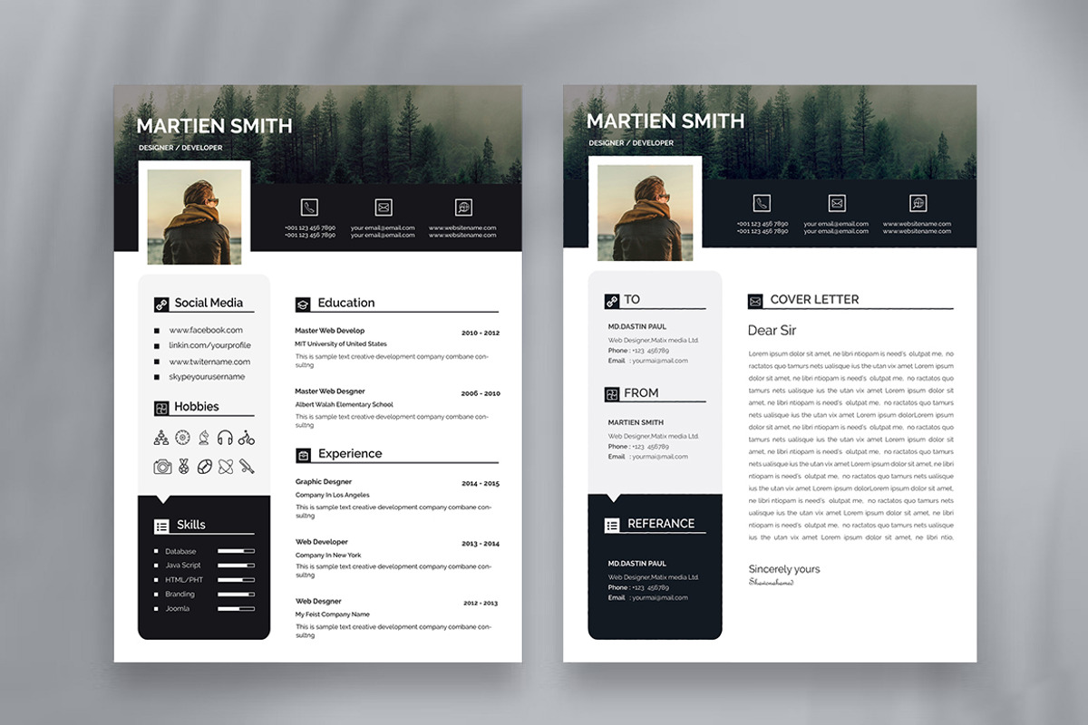 Modern Resume CV Template Design, a Resume Template by Blackcloud_Creations (Photo 3 of 8)