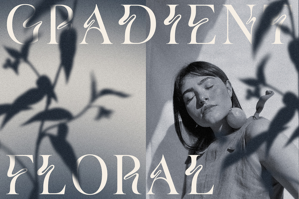MONOCHROME Gradient & Floral Overlay, a Texture Graphic by Oksana Trygub (Photo 4 of 15)