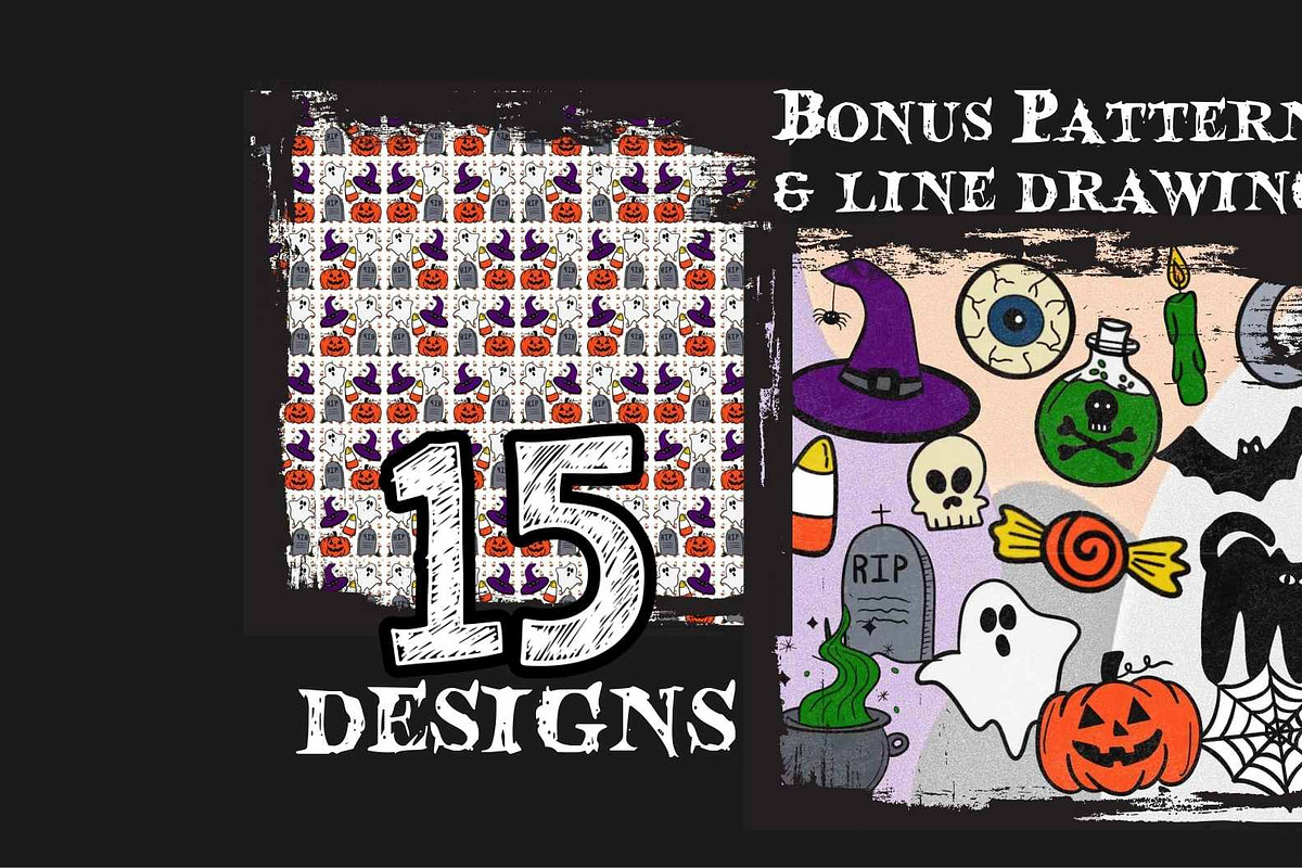 15 Halloween Illustrations - 2025, a Pattern Graphic by Kink Ink Designs (Photo 1 of 17)