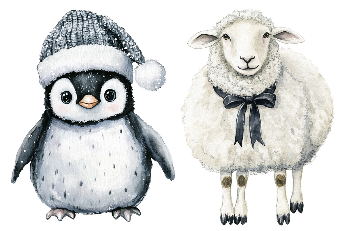 Black and White Christmas Clipart, a Seasonal Illustration by CitraGraphics (Photo 8 of 9)