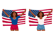 Independence Day Black Women Clipart, a Seasonal Illustration by Made bynath (Thumbnail 2 of 5)
