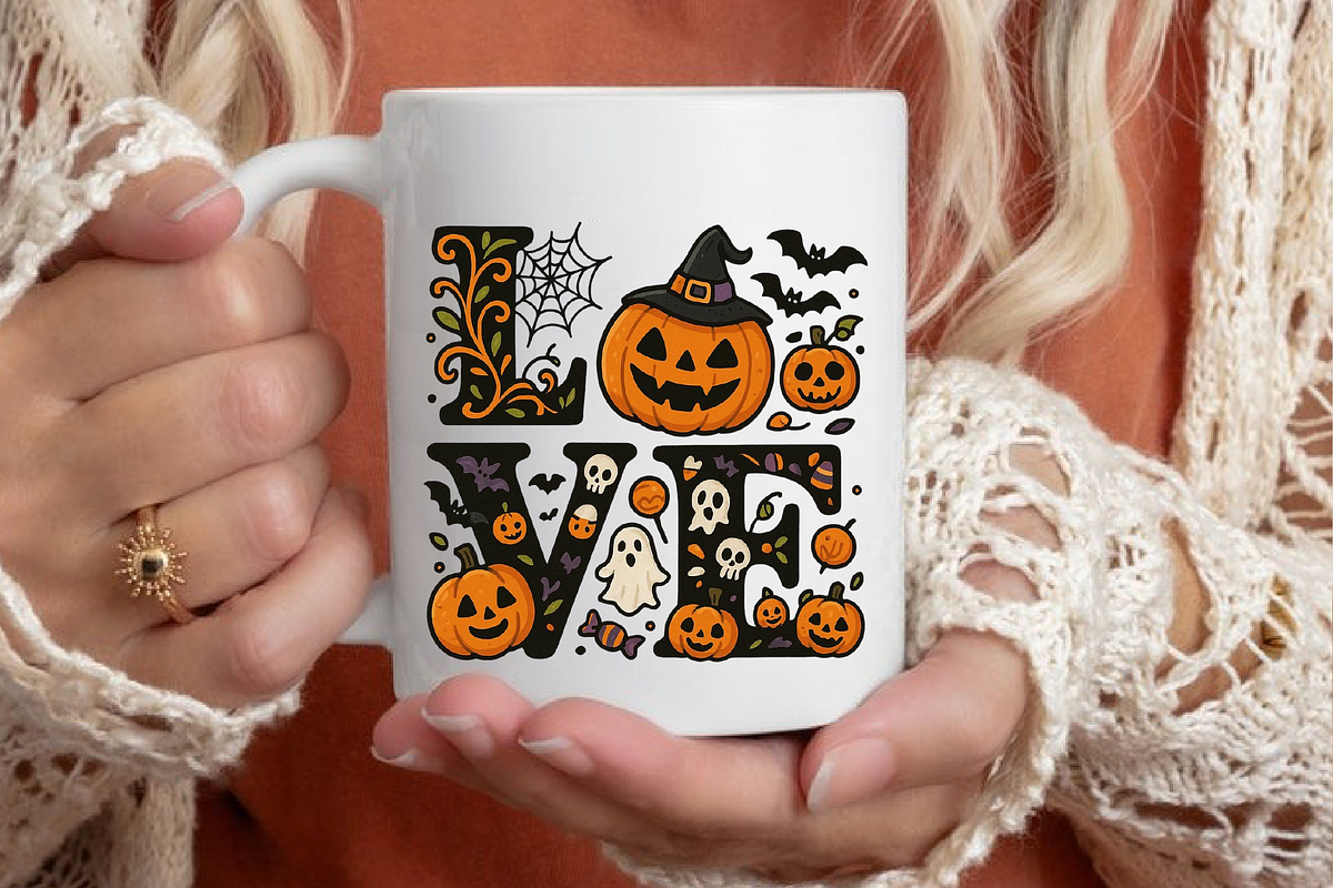 Love Halloween, Pumpkin With Witch H, a Graphic by Libby Wishes (Photo 1 of 4)