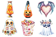 Watercolor Groovy Retro Halloween, an Illustration by Daily.Designs (Thumbnail 2 of 5)