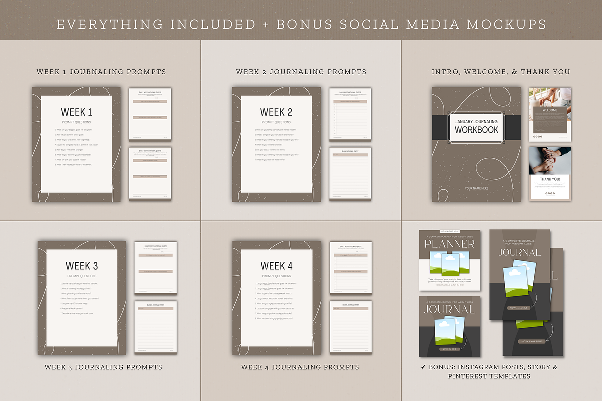 Prompt Journaling Workbook | Canva, a Magazine Template by Designs by Darowan (Photo 7 of 10)
