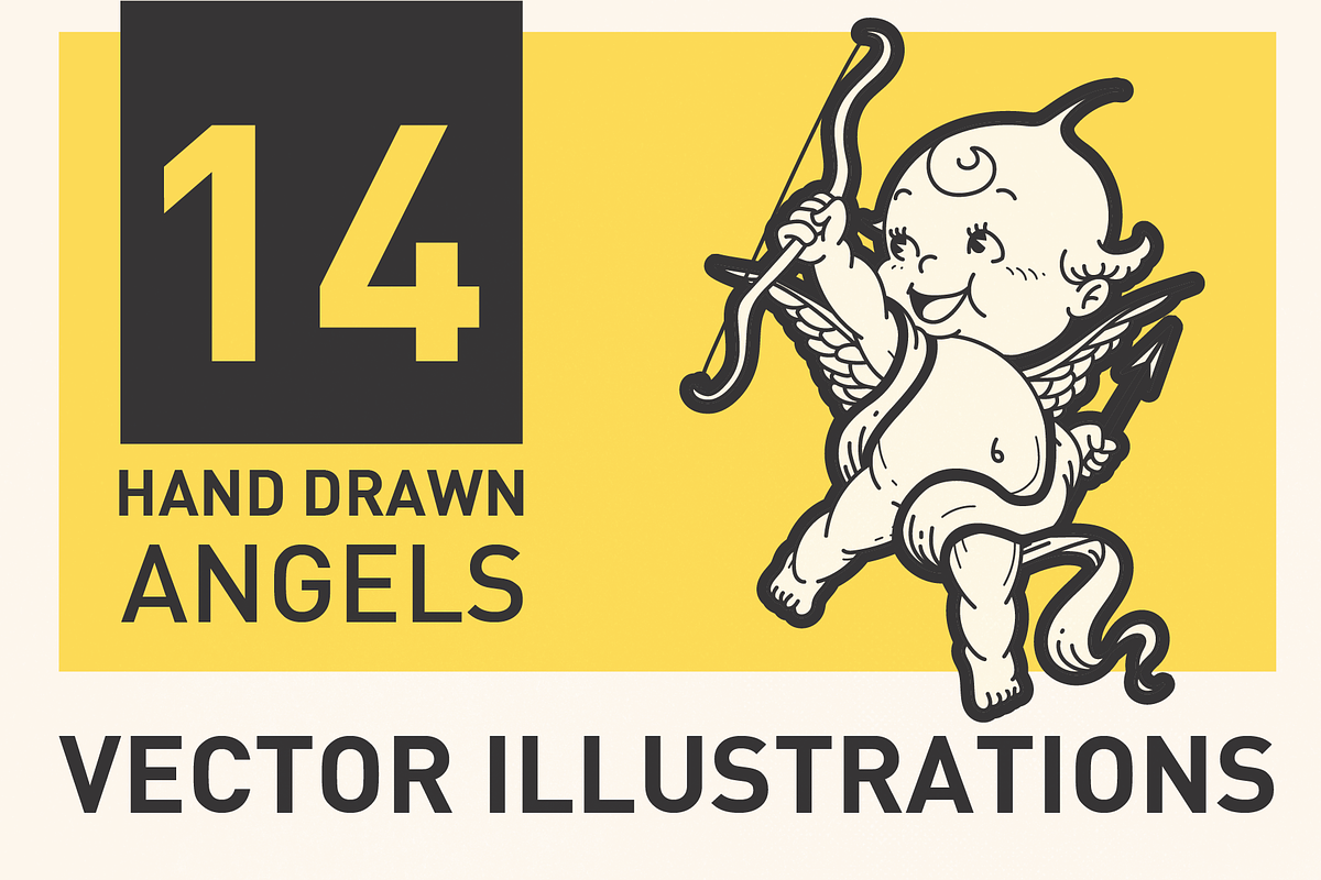 14 Angels - Vector Illustrations, an Illustration by Inkwell Supply Co (Photo 1 of 12)