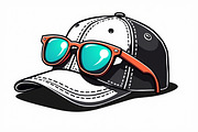 Glasses On Baseball Cap Vector, an Illustration by Amazin_art (Thumbnail 8 of 8)