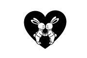 Cute Bunny Love Silhouette Icons, an Illustration by Creativeshirt (Thumbnail 14 of 51)