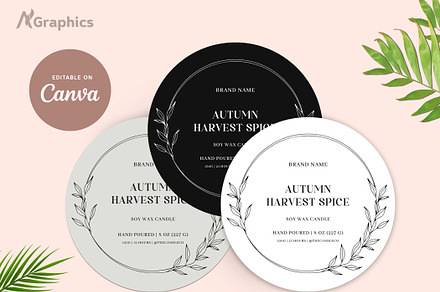 Royal Round Editable Product Label, a Stationery Template by AN Graphics