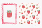 strawberry watercolor clipart set, a Decorative Illustration by Patishop Art (Thumbnail 5 of 6)