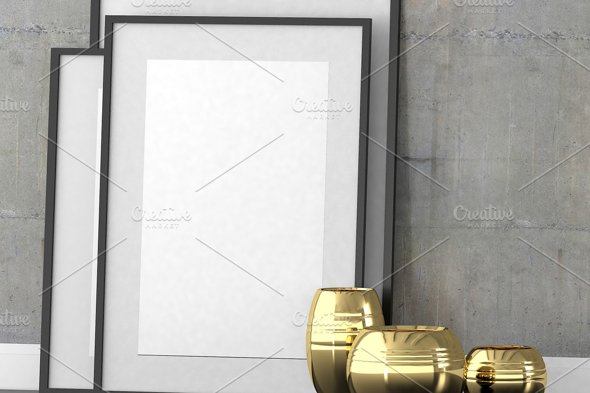 Mock up poster in a square frame, a Print Template by Olesya Morokhovets (Photo 2 of 3)