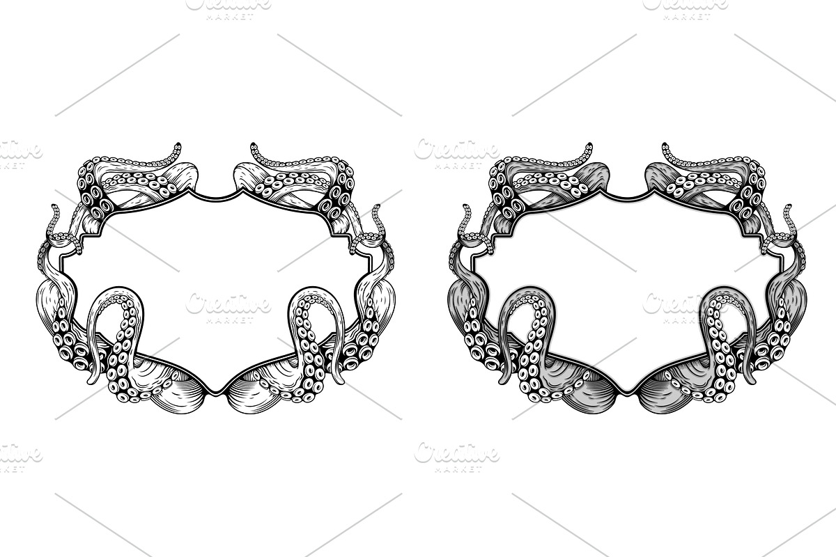 Vintage frame borders, an Animal Illustration by Vector Tradition