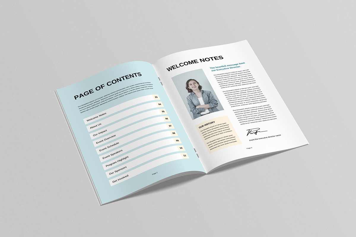 Nonprofit Event Program Booklet, a Brochure Template by Leaflove (Photo 2 of 8)